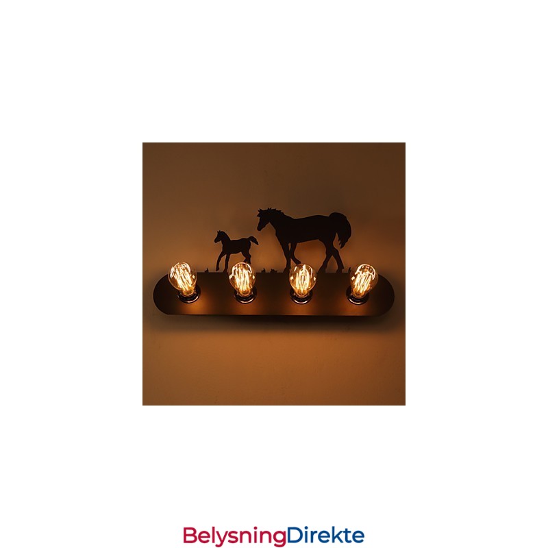 Amerikansk Landsby Pastoral Loftsstil Soveromsgang Jern Retro Villhest Vegglampe Gratis Frakt