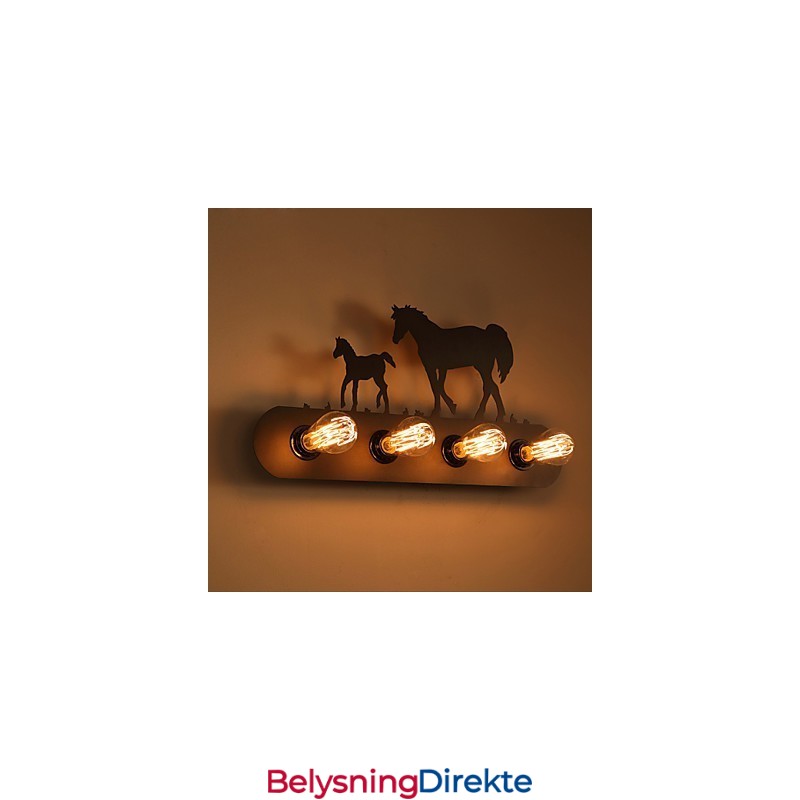 Amerikansk Landsby Pastoral Loftsstil Soveromsgang Jern Retro Villhest Vegglampe Gratis Frakt