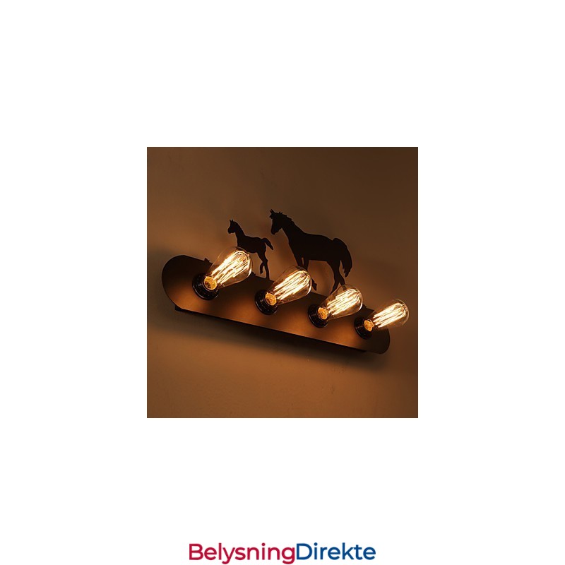 Amerikansk Landsby Pastoral Loftsstil Soveromsgang Jern Retro Villhest Vegglampe Gratis Frakt