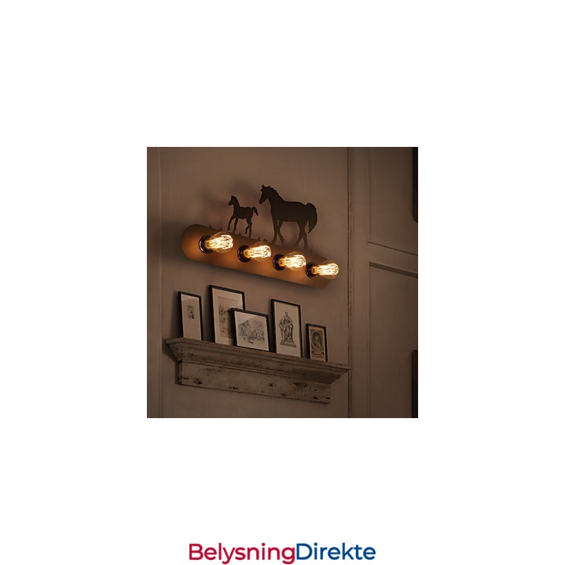 Amerikansk Landsby Pastoral Loftsstil Soveromsgang Jern Retro Villhest Vegglampe Gratis Frakt