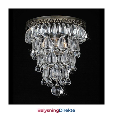 Antikke Grønne Vegglamper Med Krystallperleanheng