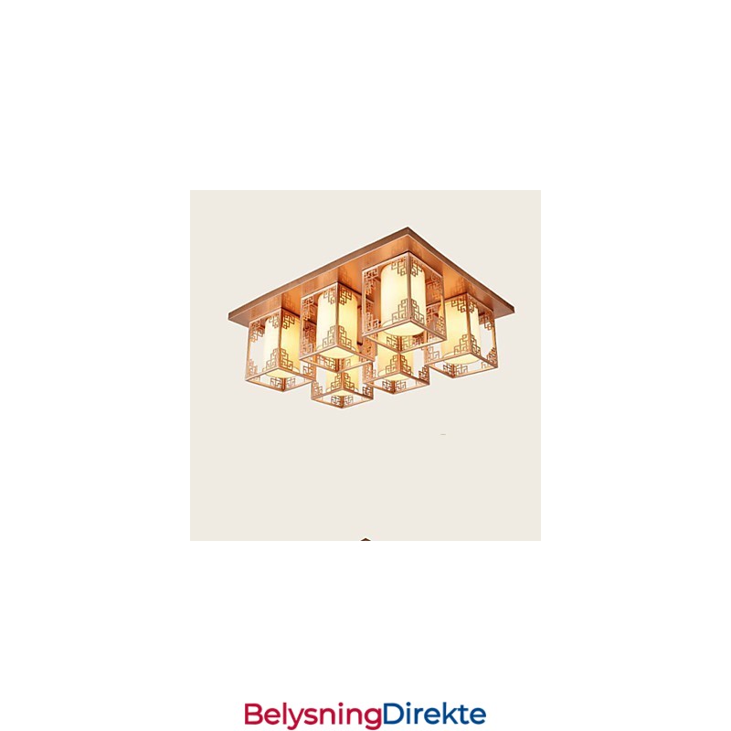 En Kinesisk Stillampe Med Jerntakbelysning Og Atmosfære