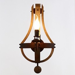 Mini-Vegglampetter I Rustikk Hyttestil I Tre, Bambus