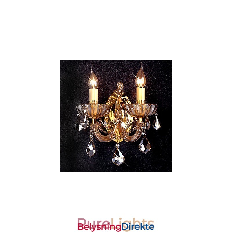 Elegant Krystallvegglampe Med 2 Lys