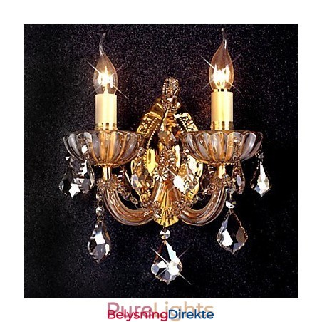 Elegant Krystallvegglampe Med 2 Lys