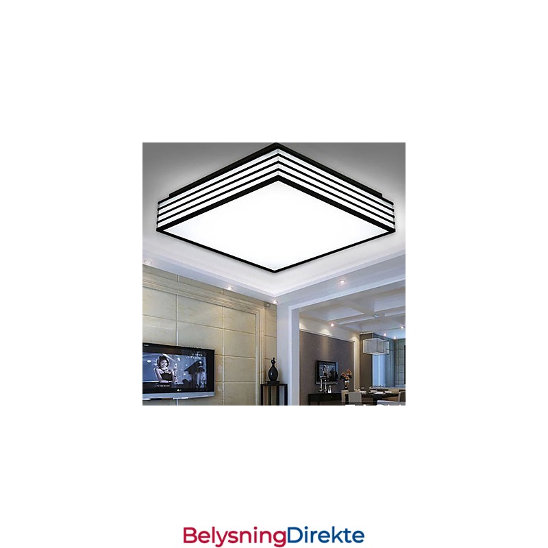 Kontraktert Og Moderne Svart Og Firkantet Kuppellampe