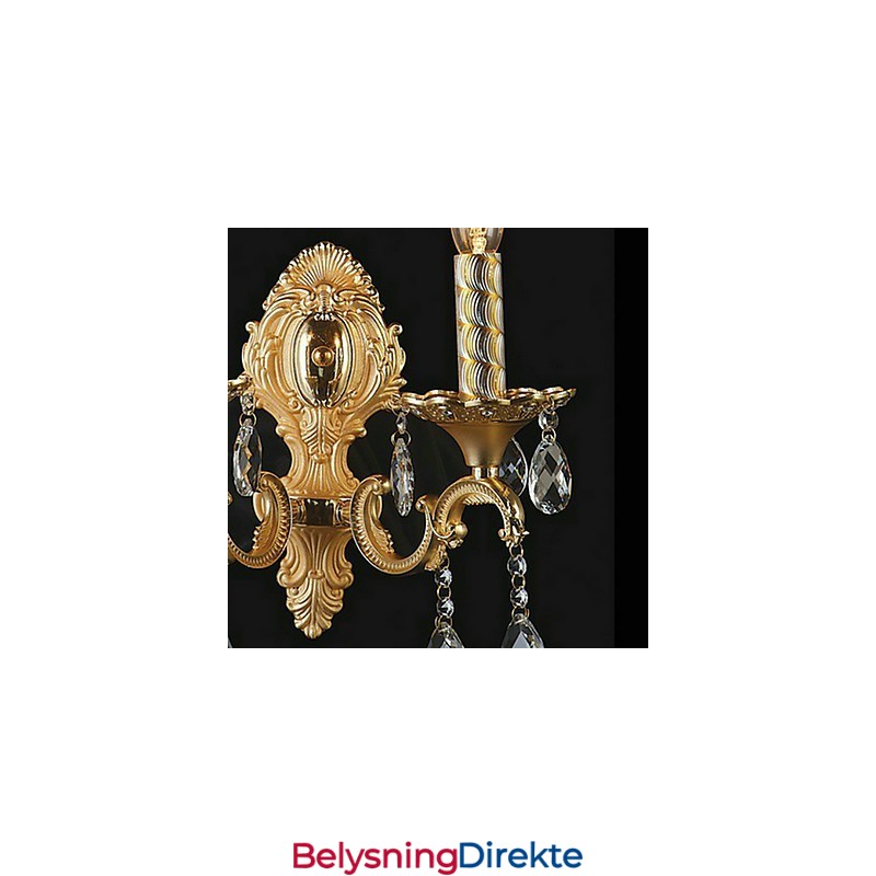 Gyllen Krystallvegglampe Med 2 Lys