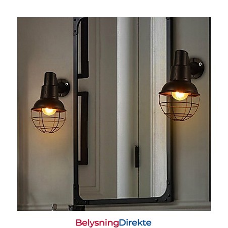 Mini-Vegglampe I Rustikt Metall I Hyttestil