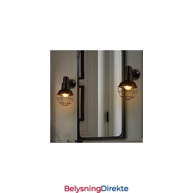 Mini-Vegglampe I Rustikt Metall I Hyttestil