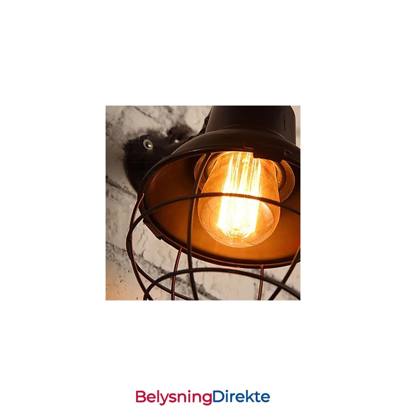 Mini-Vegglampe I Rustikt Metall I Hyttestil