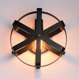 Ny Vintage-Stil Industriell Rund Vegglampe Til Balkong Loft Entré Soverom Vegglampe
