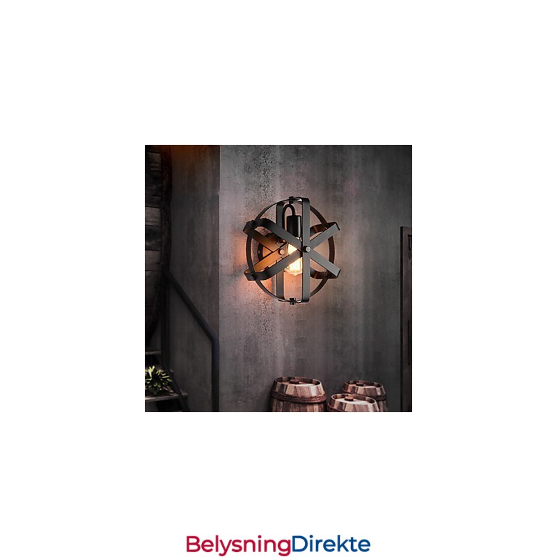 Ny Vintage-Stil Industriell Rund Vegglampe Til Balkong Loft Entré Soverom Vegglampe
