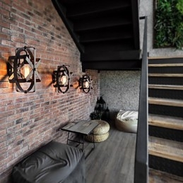 Ny Vintage-Stil Industriell Rund Vegglampe Til Balkong Loft Entré Soverom Vegglampe