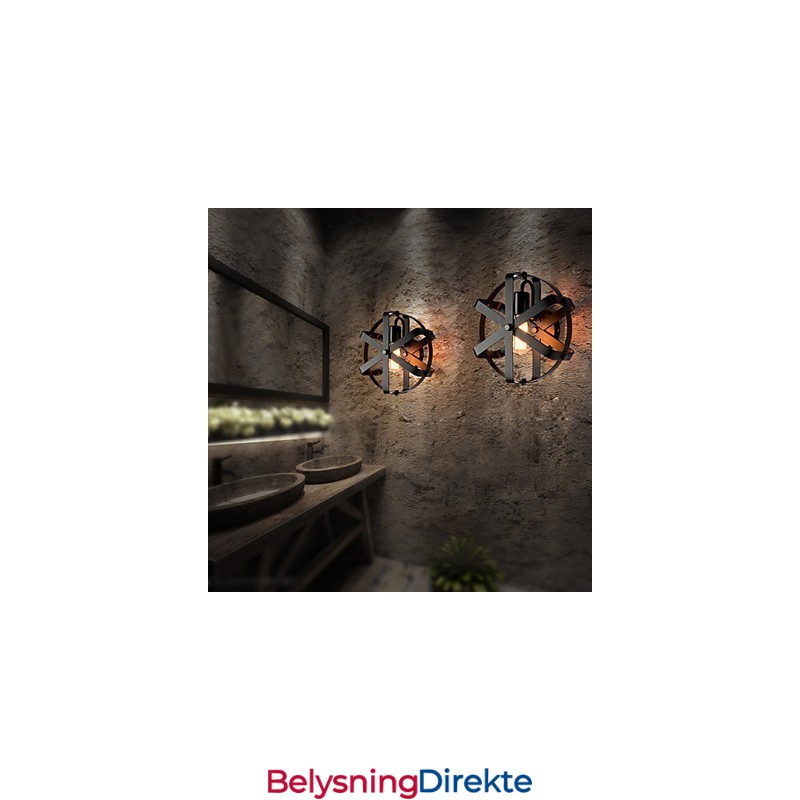 Ny Vintage-Stil Industriell Rund Vegglampe Til Balkong Loft Entré Soverom Vegglampe