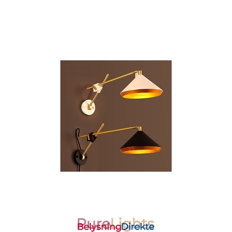 Landlig Industriell Vind Gjenoppretter Gamle Måter Smijerns Vippearm Foldet Vegglampe