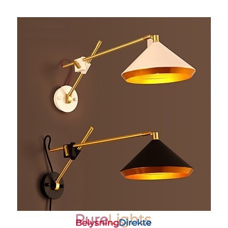 Landlig Industriell Vind Gjenoppretter Gamle Måter Smijerns Vippearm Foldet Vegglampe