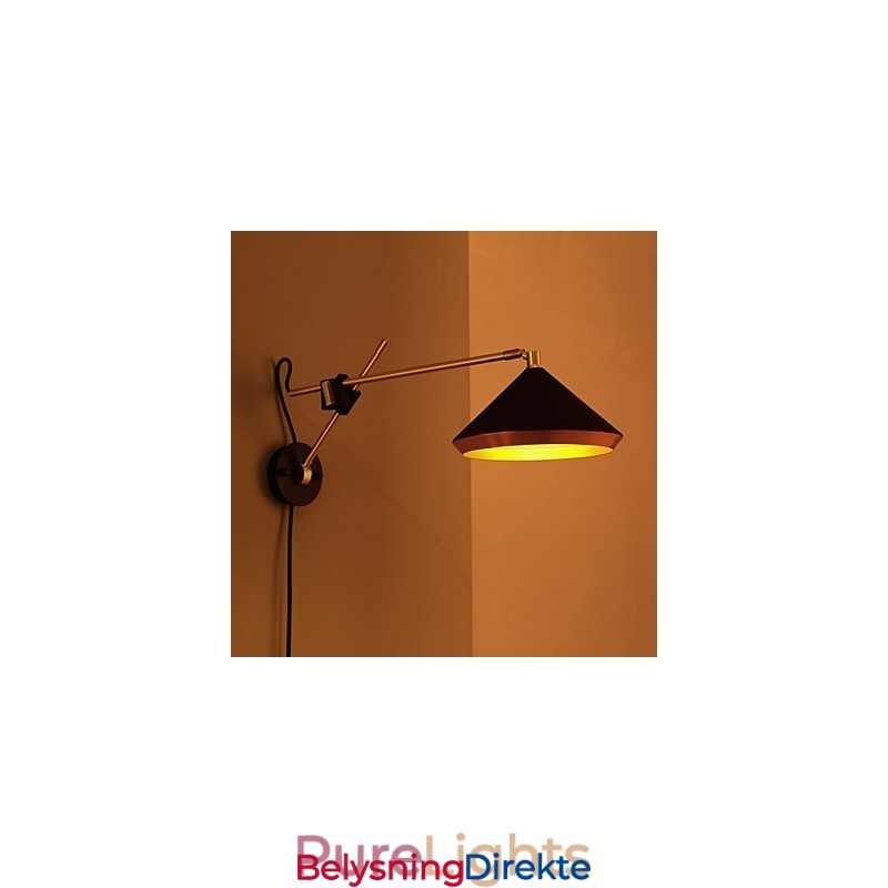 Landlig Industriell Vind Gjenoppretter Gamle Måter Smijerns Vippearm Foldet Vegglampe