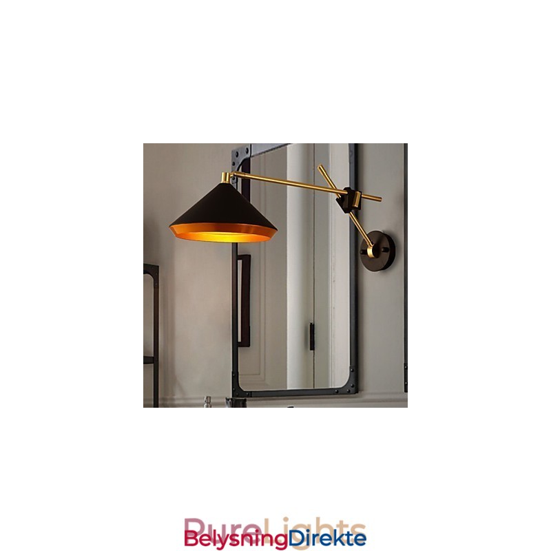 Landlig Industriell Vind Gjenoppretter Gamle Måter Smijerns Vippearm Foldet Vegglampe