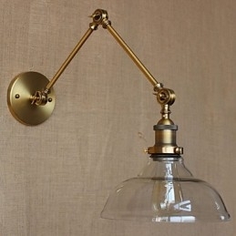 Loft Style Designer Lamp Moderne Glass Bronse Cafe Dekorativ Vegglampe