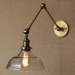 Loft Style Designer Lamp Moderne Glass Bronse Cafe Dekorativ Vegglampe