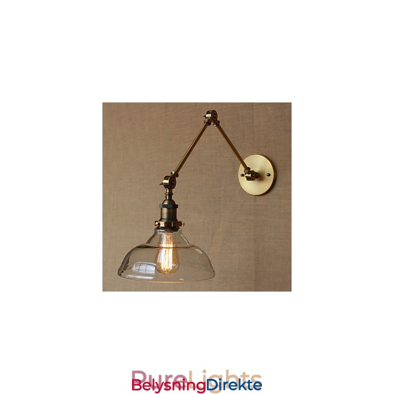 Loft Style Designer Lamp Moderne Glass Bronse Cafe Dekorativ Vegglampe