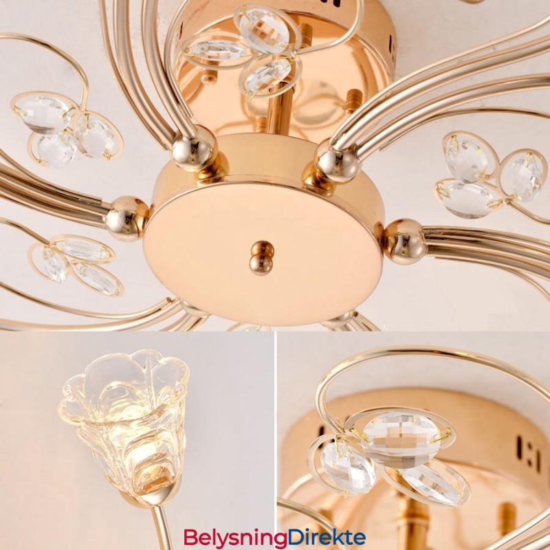 Kunstneriske Innfelte Aluminiumslamper Med Krystaller