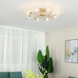 Kunstneriske Innfelte Aluminiumslamper Med Krystaller