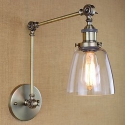 Retro Vintage Eksklusiv Hotellobby Soverom Nattbordsstativ Antikk Bronse Dekorativ Vegglampe