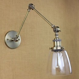 Retro Vintage Eksklusiv Hotellobby Soverom Nattbordsstativ Antikk Bronse Dekorativ Vegglampe