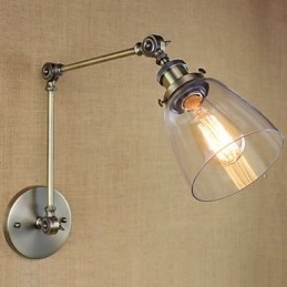 Retro Vintage Eksklusiv Hotellobby Soverom Nattbordsstativ Antikk Bronse Dekorativ Vegglampe