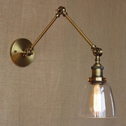 Retro Vintage Eksklusiv Hotellobby Soverom Nattbordsstativ Antikk Bronse Dekorativ Vegglampe