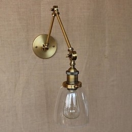 Retro Vintage Eksklusiv Hotellobby Soverom Nattbordsstativ Antikk Bronse Dekorativ Vegglampe
