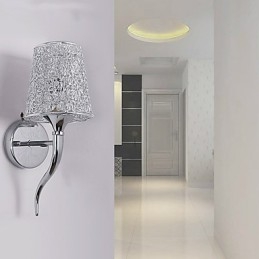 Sølvfarget Nattbordslampe Leselampe Vegglamper Rørleggerfelle Bakgrunnsspeillys