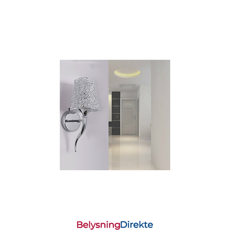 Sølvfarget Nattbordslampe Leselampe Vegglamper Rørleggerfelle Bakgrunnsspeillys