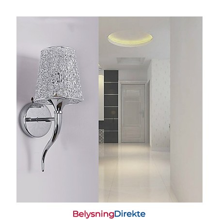 Sølvfarget Nattbordslampe Leselampe Vegglamper Rørleggerfelle Bakgrunnsspeillys