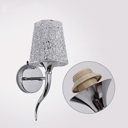 Sølvfarget Nattbordslampe Leselampe Vegglamper Rørleggerfelle Bakgrunnsspeillys