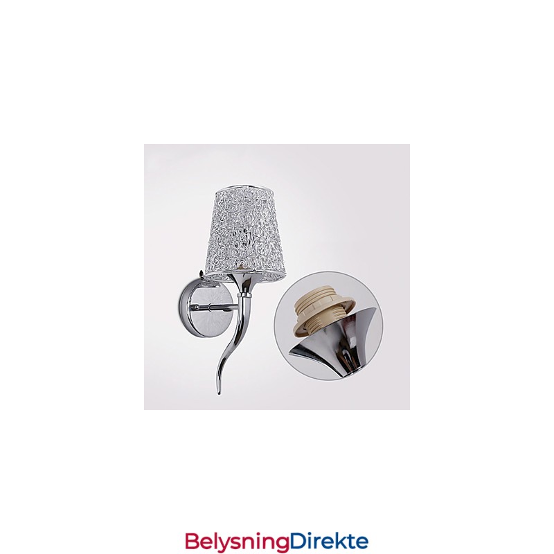 Sølvfarget Nattbordslampe Leselampe Vegglamper Rørleggerfelle Bakgrunnsspeillys