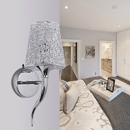 Sølvfarget Nattbordslampe Leselampe Vegglamper Rørleggerfelle Bakgrunnsspeillys