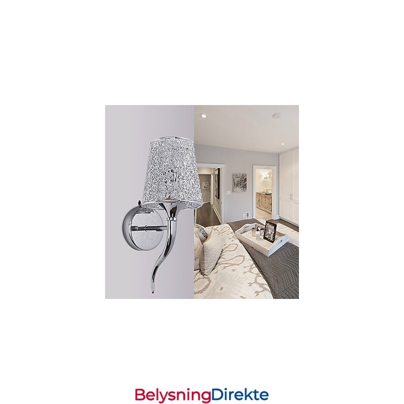 Sølvfarget Nattbordslampe Leselampe Vegglamper Rørleggerfelle Bakgrunnsspeillys