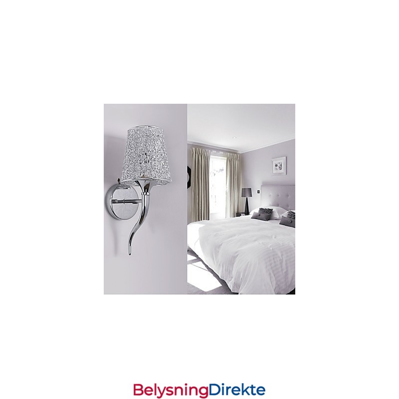 Sølvfarget Nattbordslampe Leselampe Vegglamper Rørleggerfelle Bakgrunnsspeillys
