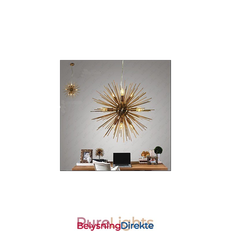 Retro Imitert Kobber Creative Line Lysekrone Med 10 Lys