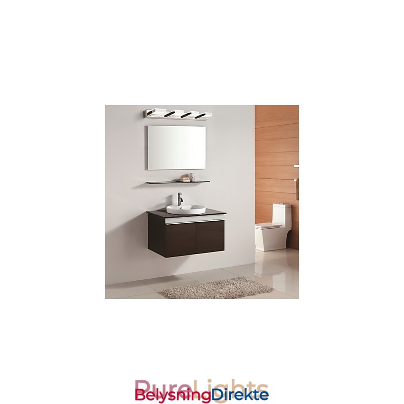 Firkantet Speillampe I Rustfritt Stål Og Akryl