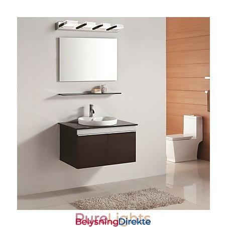 Firkantet Speillampe I Rustfritt Stål Og Akryl