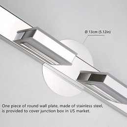 Firkantet Speillampe I Rustfritt Stål Og Akryl