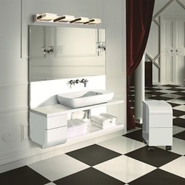 Firkantet Speillampe I Rustfritt Stål Og Akryl