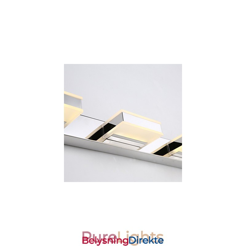 Firkantet Speillampe I Rustfritt Stål Og Akryl