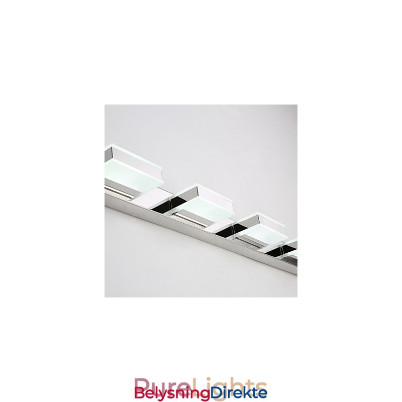 Firkantet Speillampe I Rustfritt Stål Og Akryl