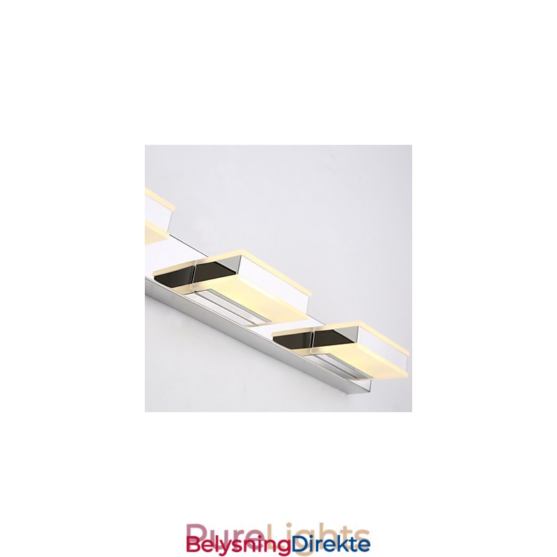 Firkantet Speillampe I Rustfritt Stål Og Akryl