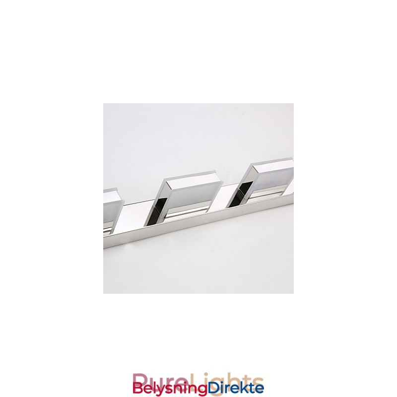 Firkantet Speillampe I Rustfritt Stål Og Akryl