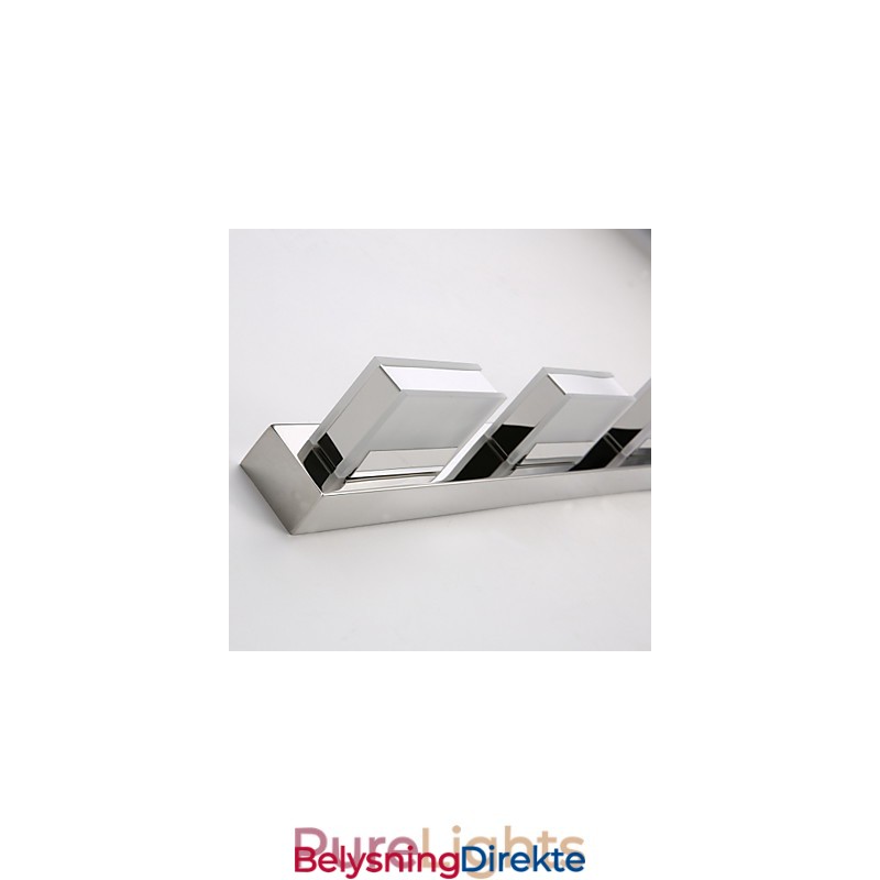 Firkantet Speillampe I Rustfritt Stål Og Akryl